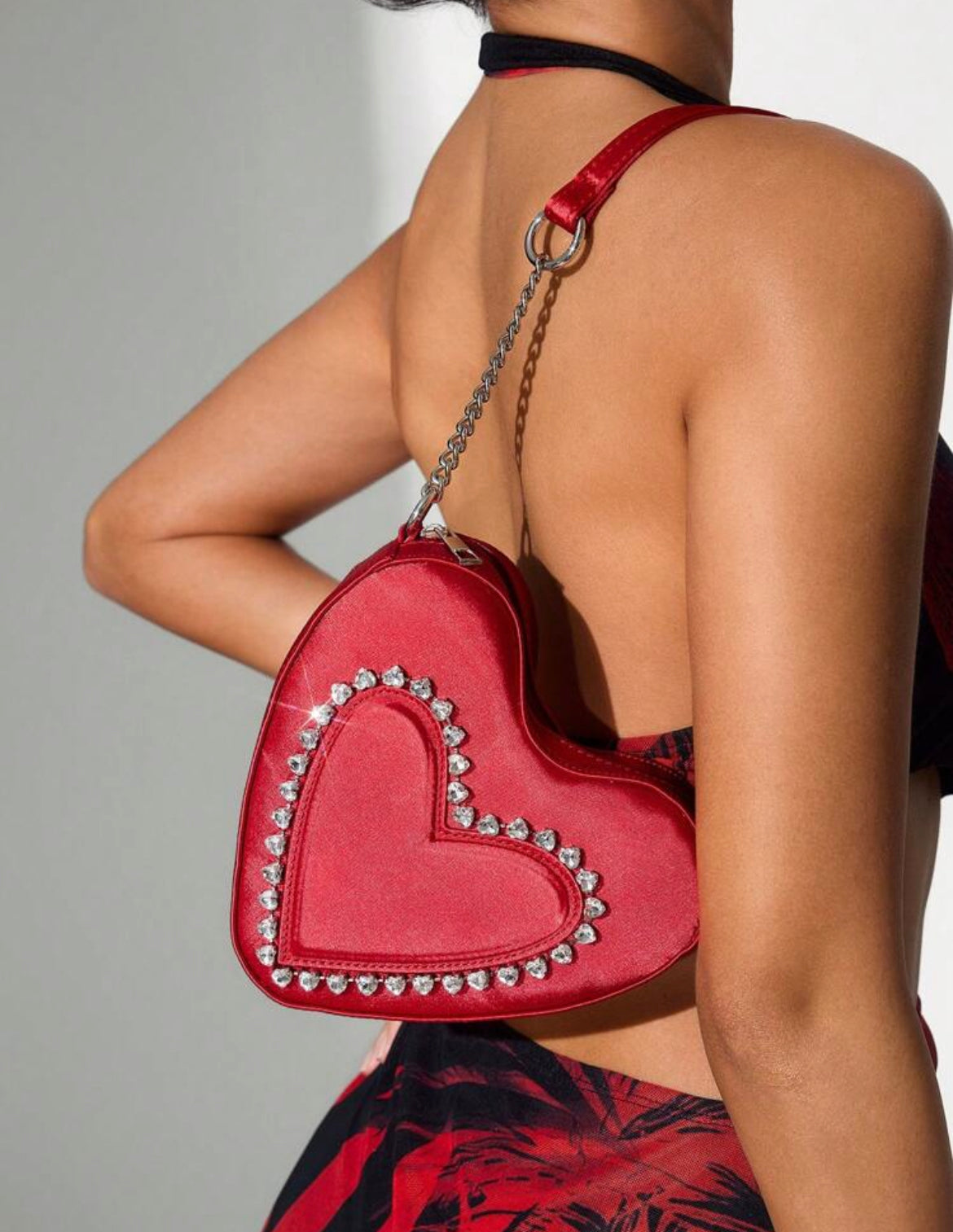 Diamond Hearth Shaped Red Bag 💎