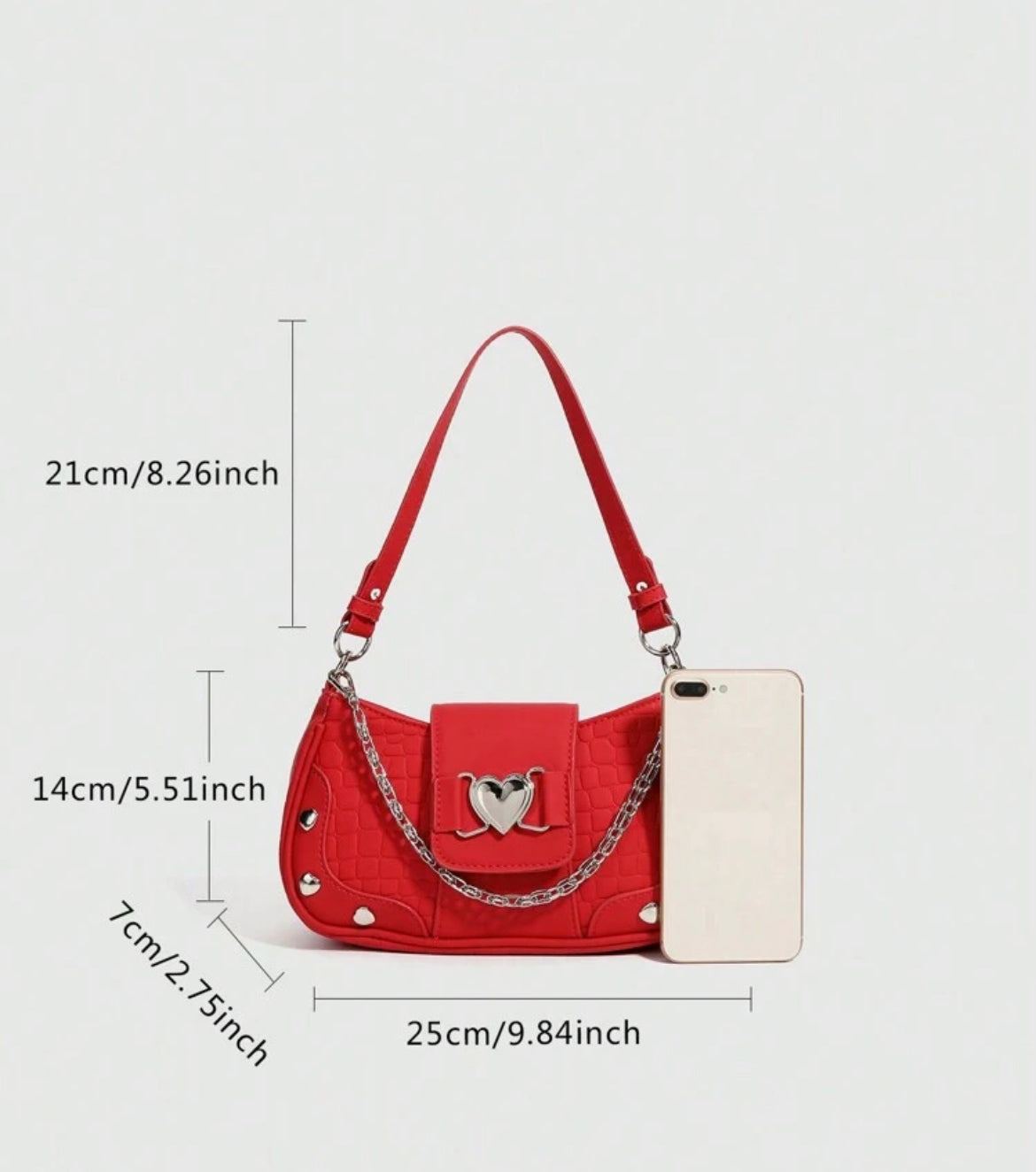 3 Straps Fashion Anti-Splash Shoulder Bag Red ❤️