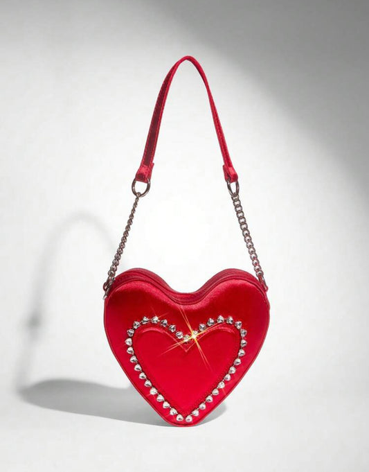 Diamond Hearth Shaped Red Bag 💎