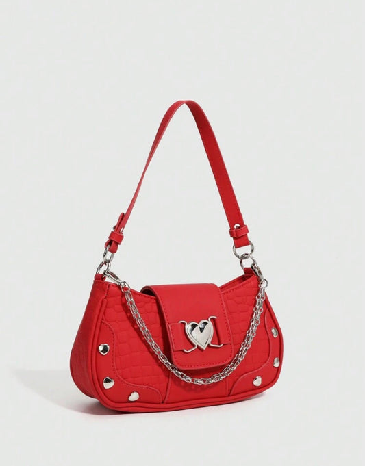 3 Straps Fashion Anti-Splash Shoulder Bag Red ❤️